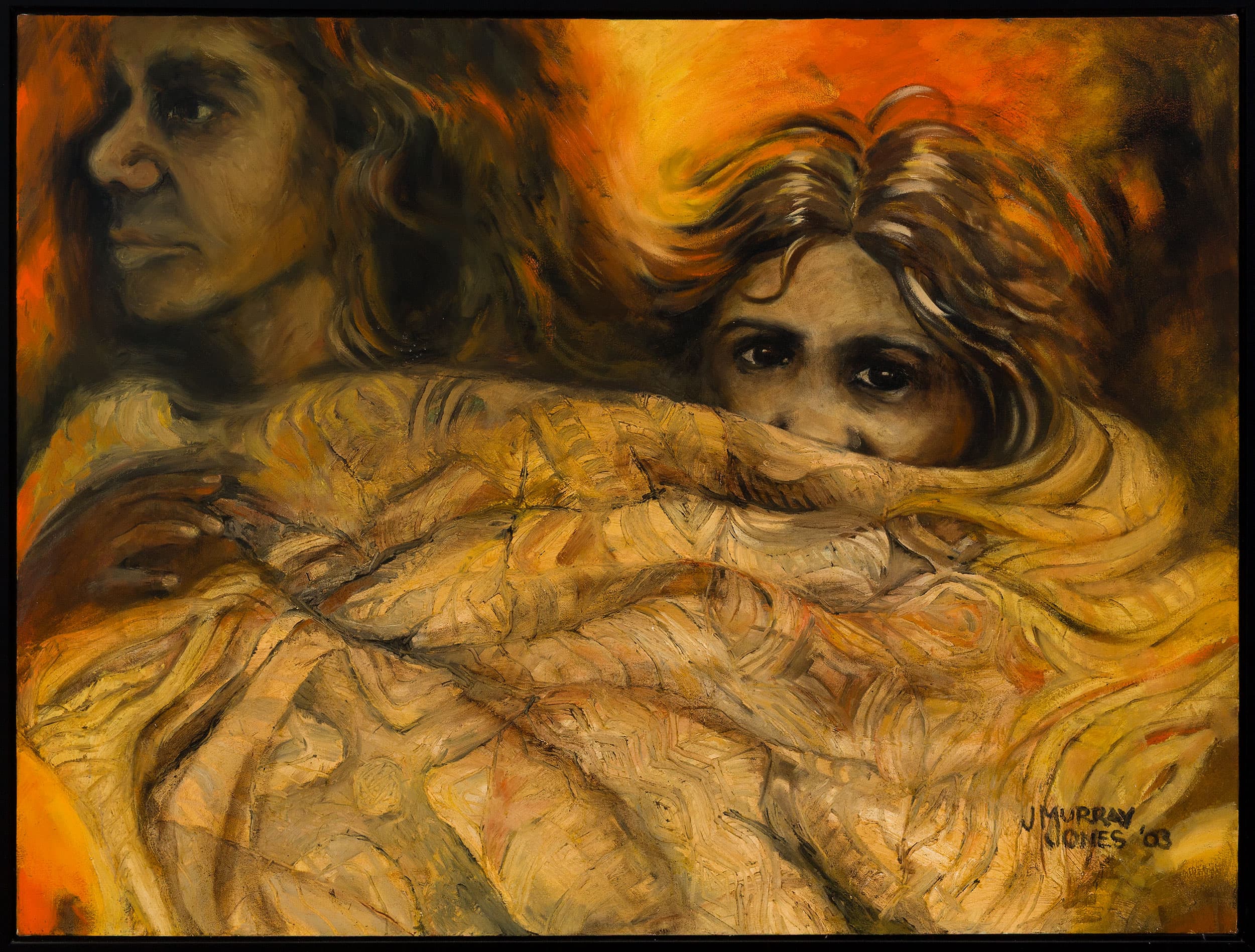 Jenny-Murray-Jones-Possum-Skin-Cloak-2023-oil-and-wax-on-canvas_Koorie Heritage Trust Inc